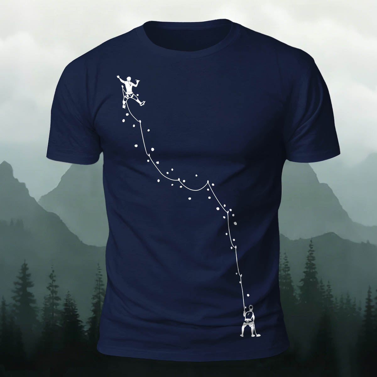 Climbing Route Simple Casual Skin-Friendly T-Shirt