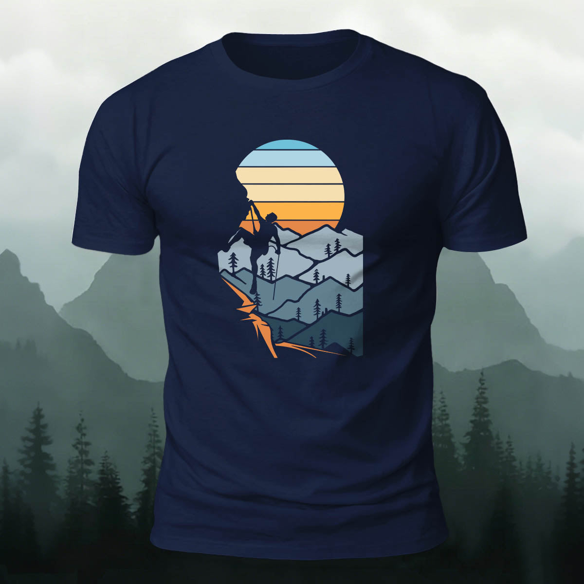 Outdoor Hiking Enthusiasts Adventure Print Cotton Tee