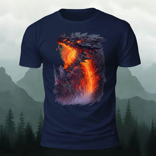 Sublimation Storm Angry Dragon Casual T-Shirt