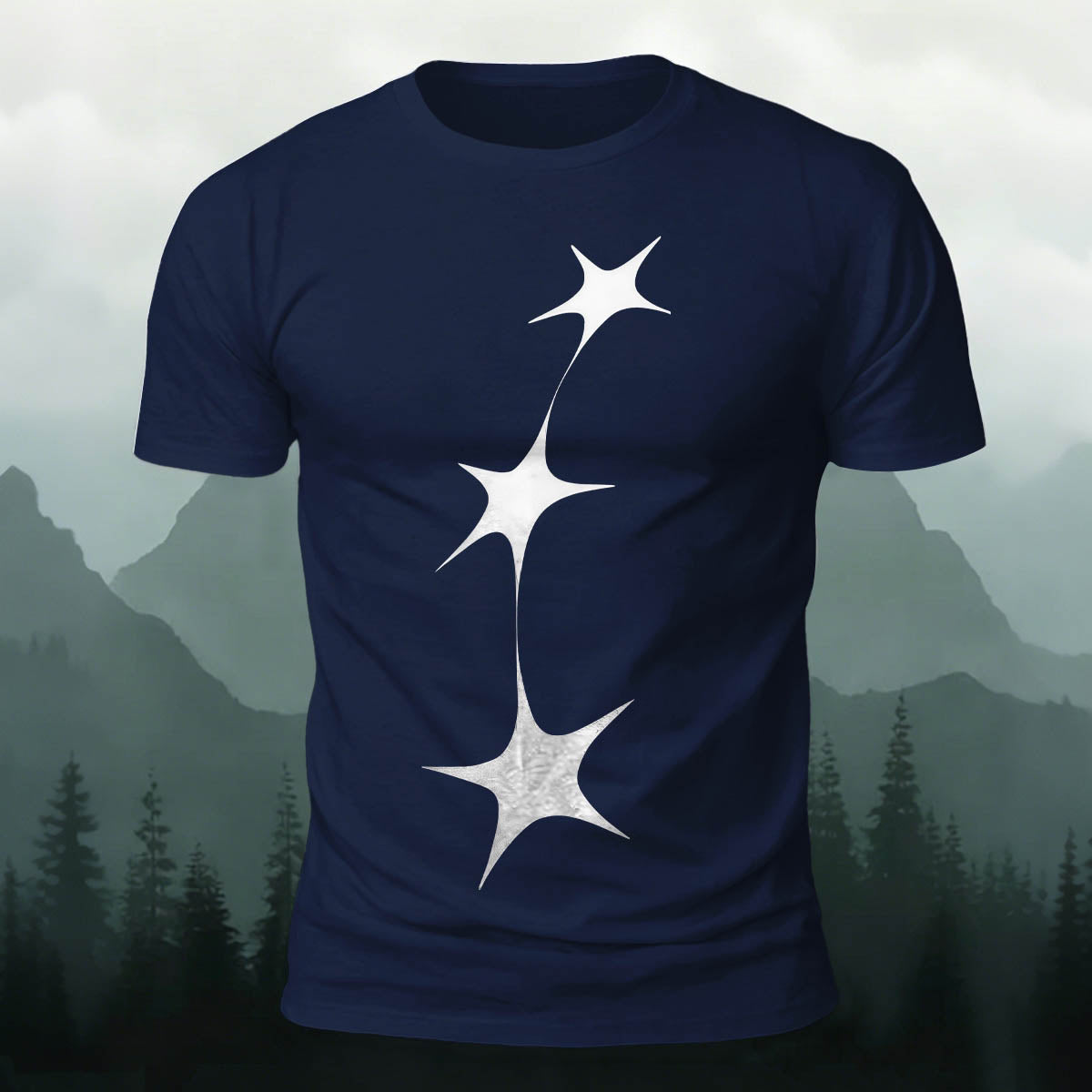 String of Stars Print Versatile Cotton T-Shirt