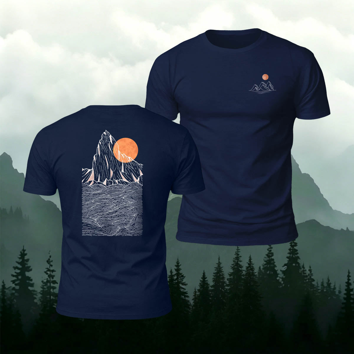 Mountain Sunset Outdoor Casual Breathable T-Shirt