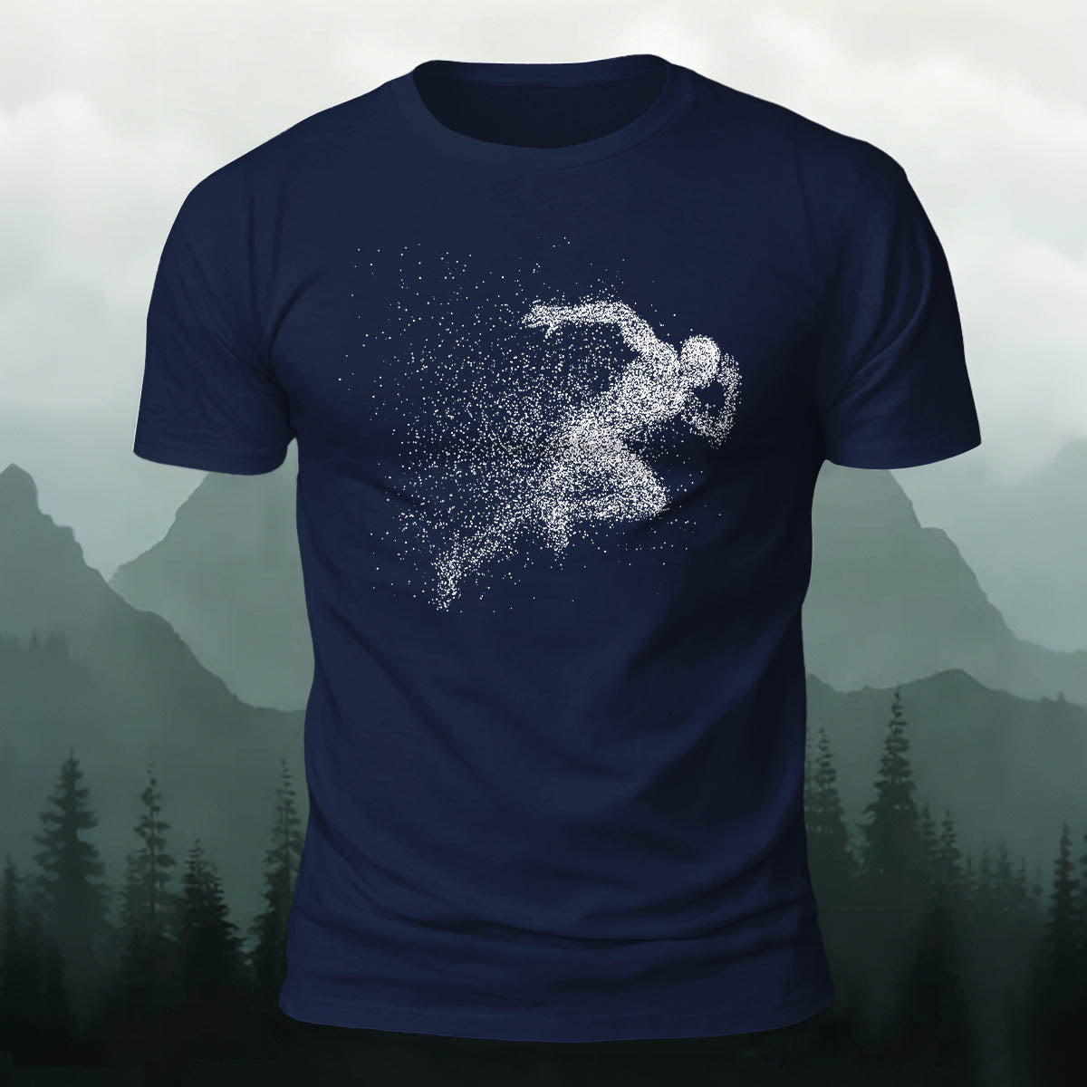 Running Character Print Casual Cotton T-Shirt