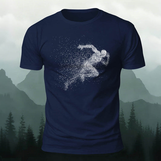 Running Character Print Casual Cotton T-Shirt