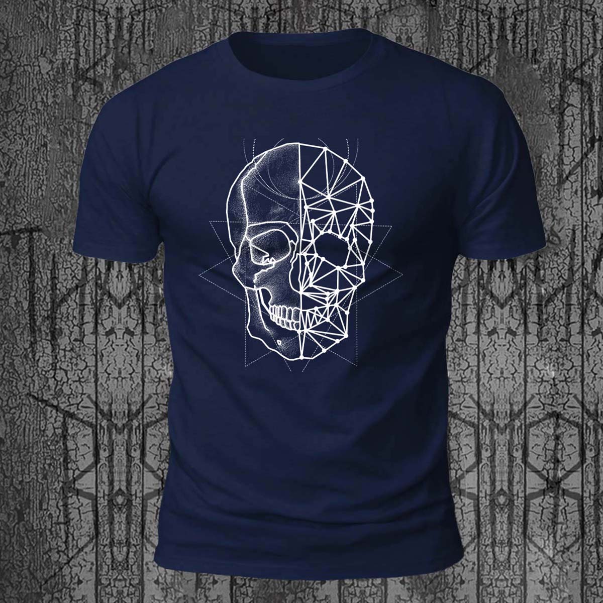Line Skeleton Graphic Casual 100% Cotton T-Shirt