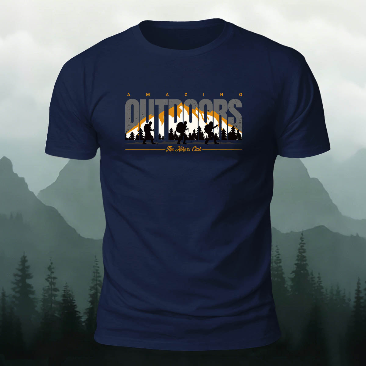 Snow Mountain Expedition Art Print Outdoor Cotton T-Shirt
