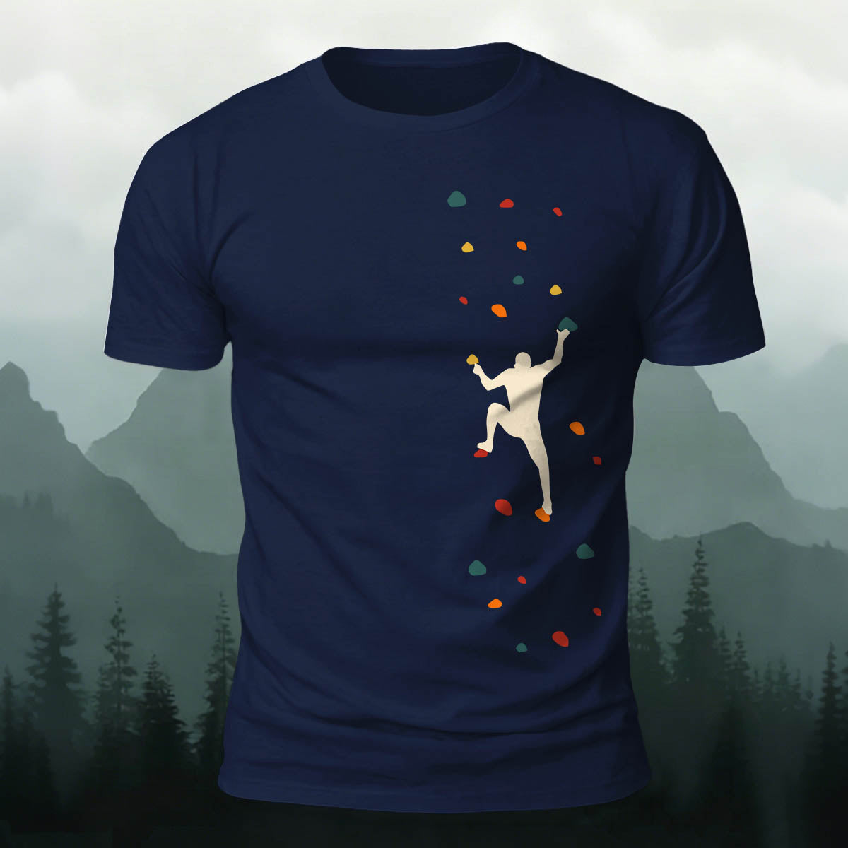 Rock Climbing Print Outdoor Cotton T-Shirt