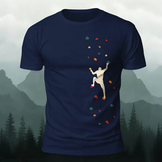 Rock Climbing Print Outdoor Cotton T-Shirt