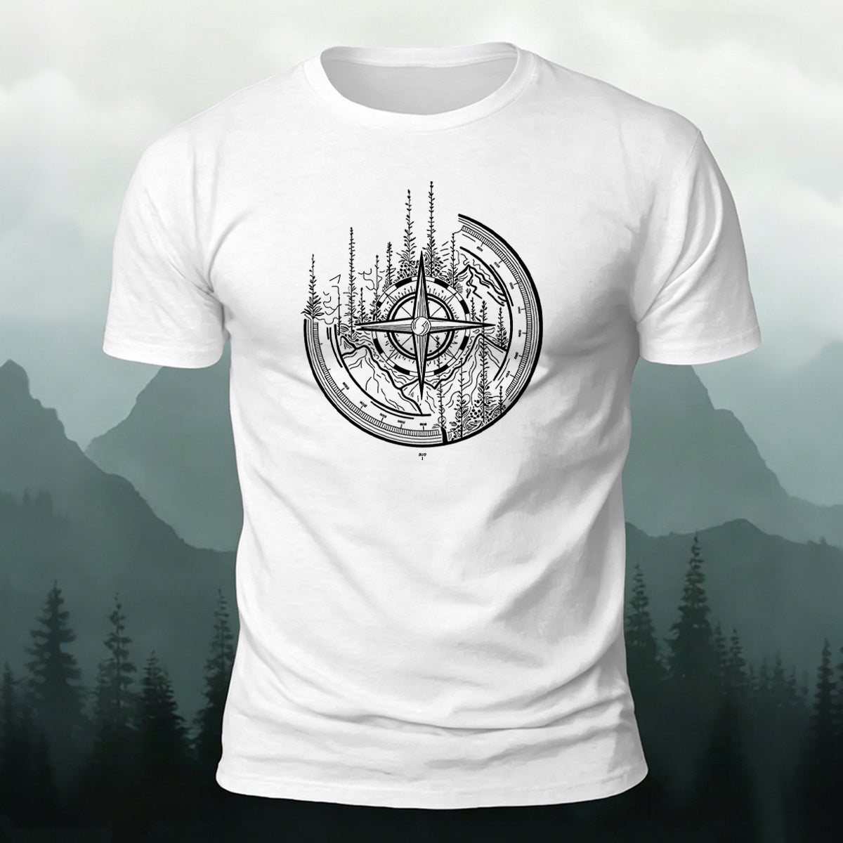 Design-style Pattern Outdoor Trendy Premium Cotton Tee White