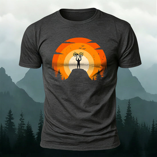 Outdoor Cycling Art Print 100% Cotton Comfort T-Shirt Dark Grey