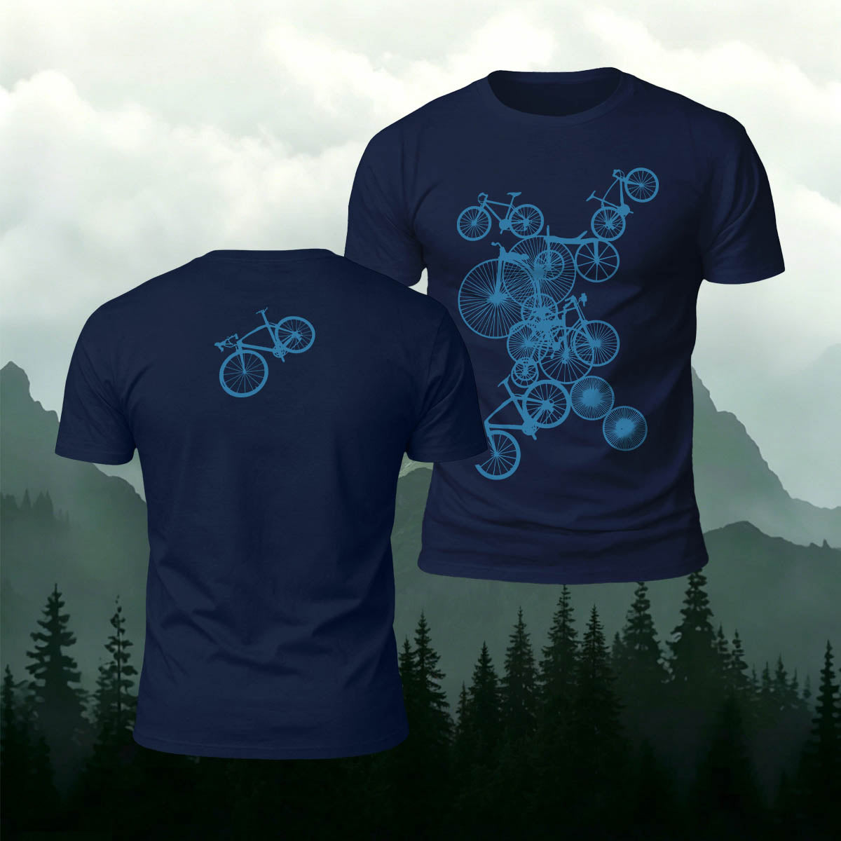 Cycling Enthusiast Art Print Casual Cotton T-Shirt