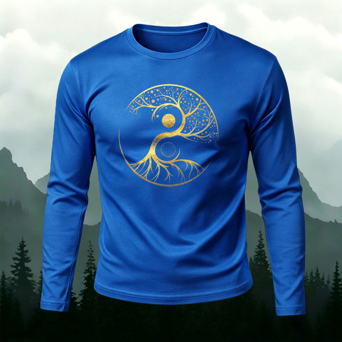 Artistic Tree Casual Long-Sleeve 100% Cotton T-Shirt