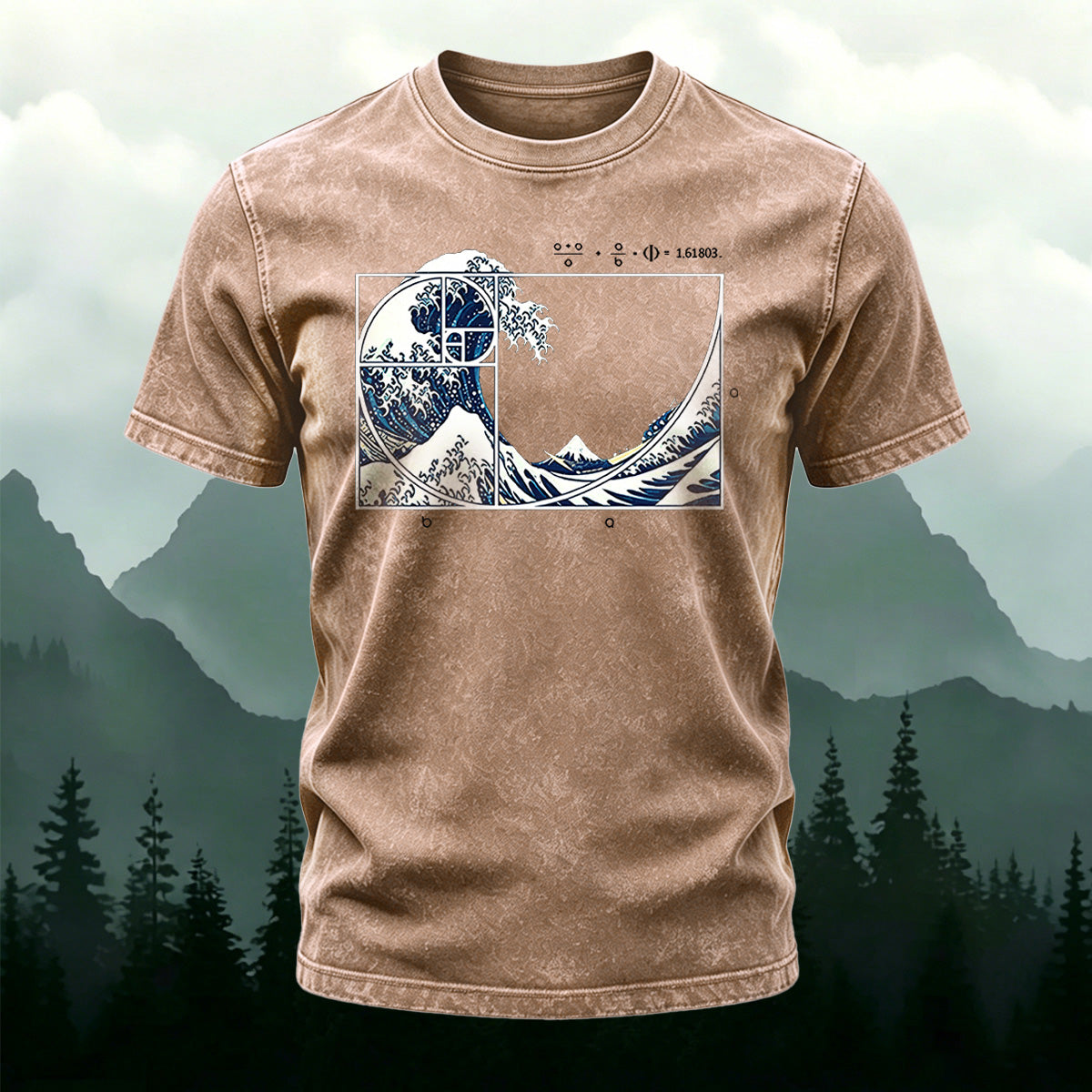 Surging Wave Print Ultra-soft Fabric Casual T-Shirt