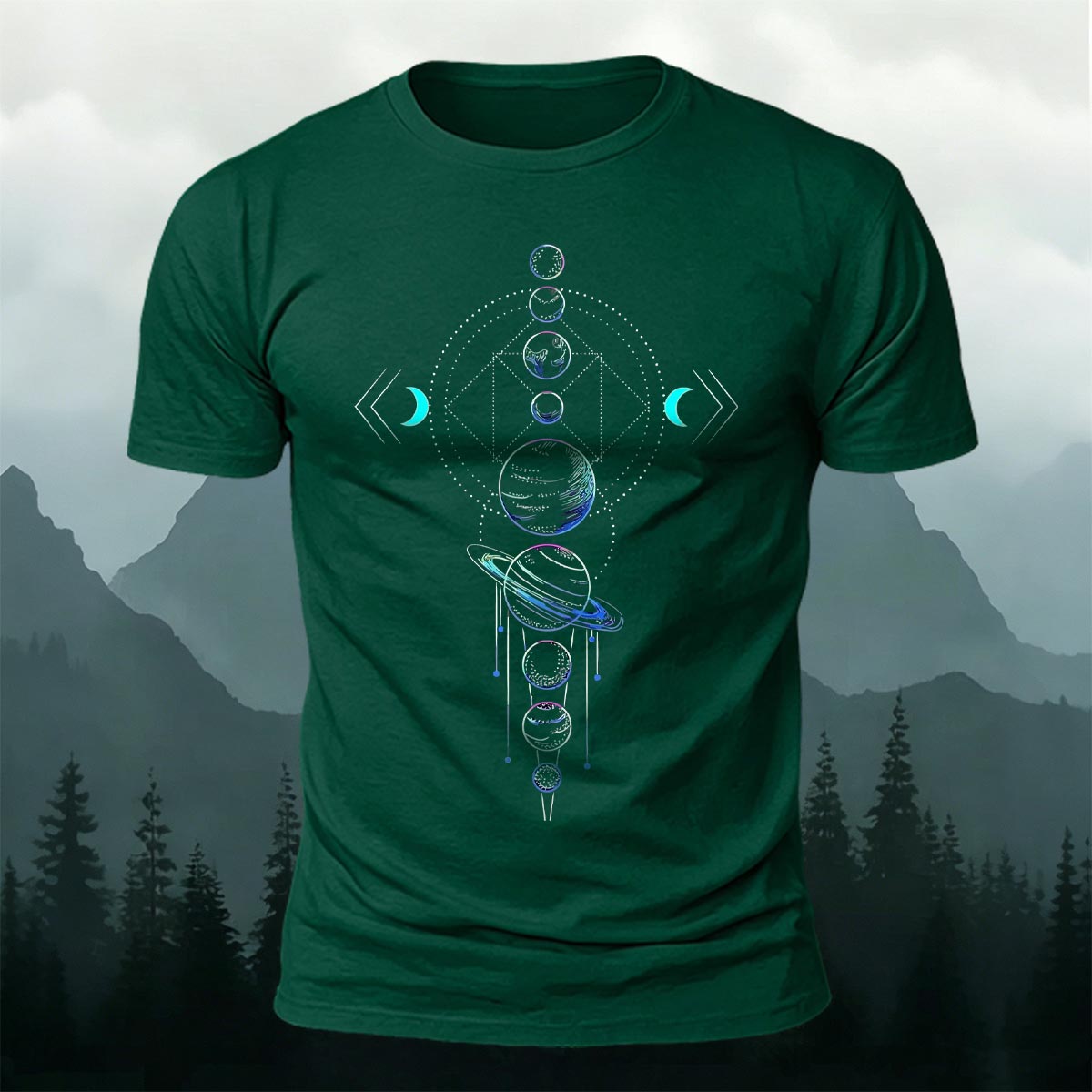 Science Fiction Universe Printed Casual Cotton T-Shirt