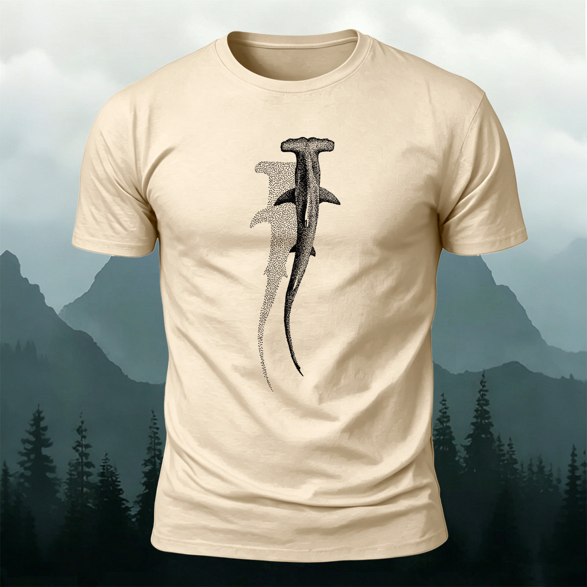 Hammerhead Shark Animal Print Skin-Friendly T-Shirt