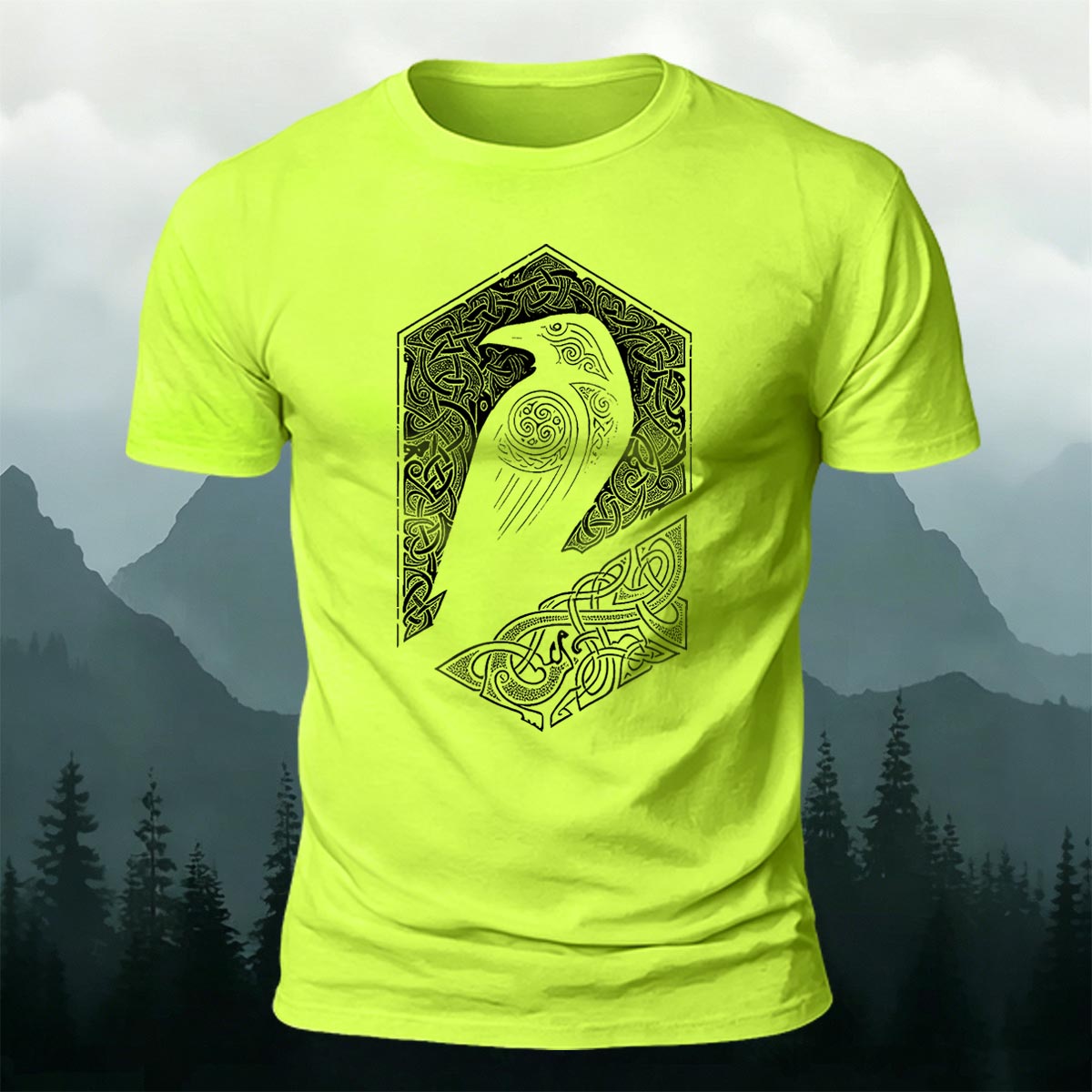Bird Pattern Mountain-Style Comfortable Casual T-Shirt