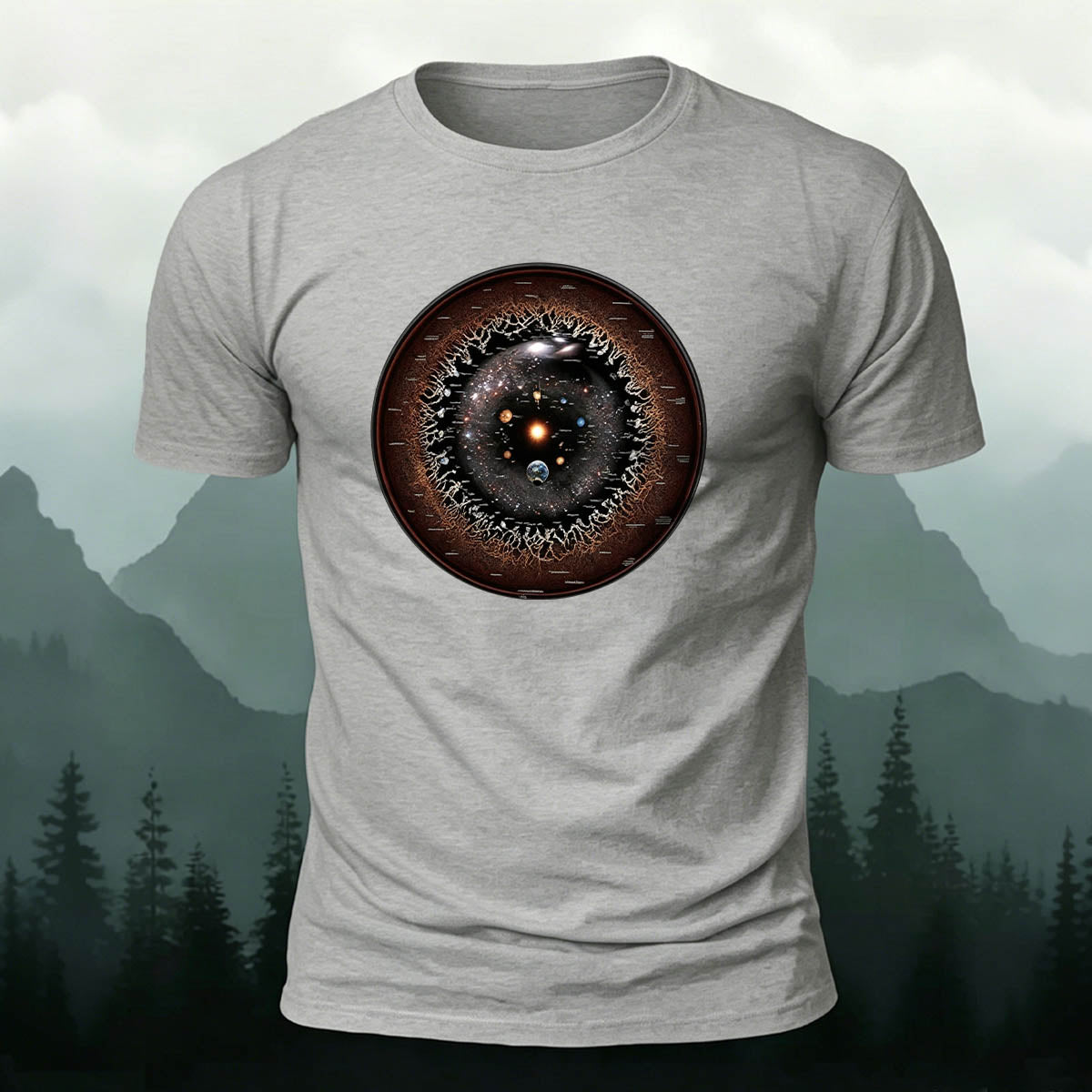 Galaxy Eye Creative Print Casual 100% Cotton T-Shirt