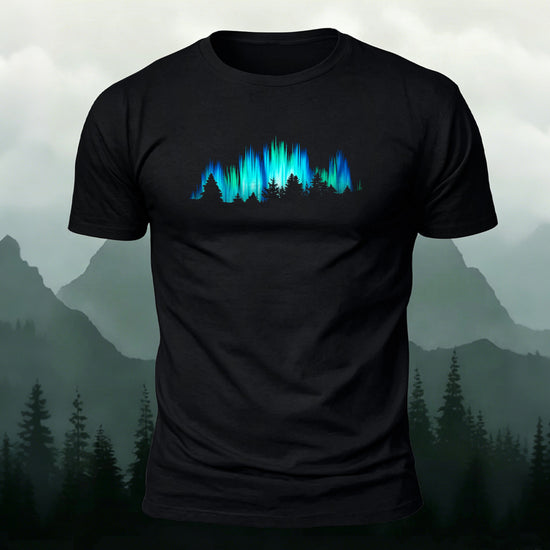 Gorgeous Night View Print Natural Style Breathable T-Shirt Black
