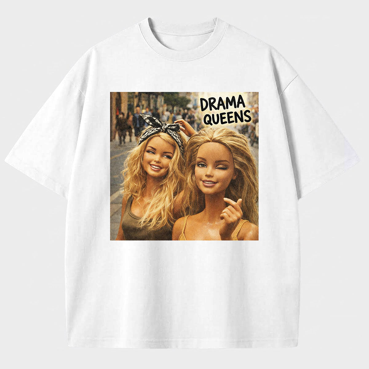Meme Drama Queens Print Cotton T-Shirt