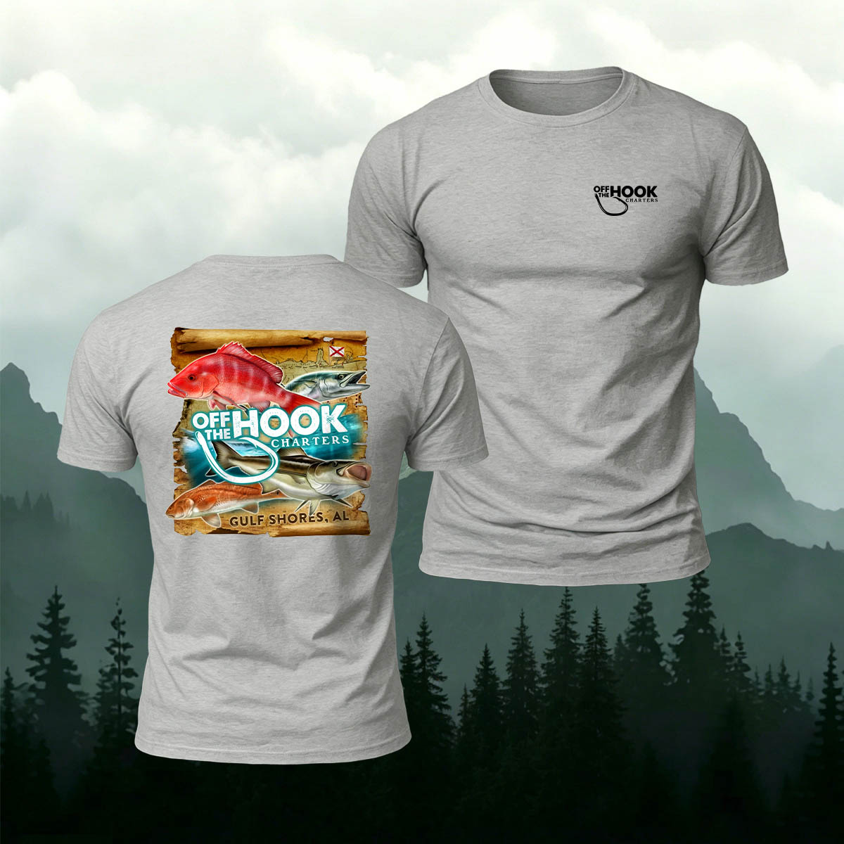 Off The Hook Fish Charters Casual Cotton T-Shirt