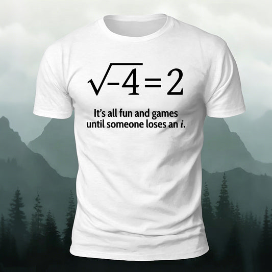 Combed Cotton Math-Print Casual T-Shirt
