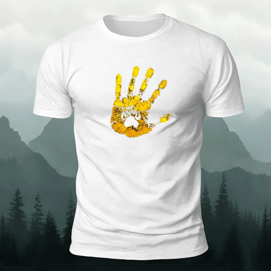 Palm Print Pattern Trend Skin-friendly T-Shirt White