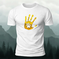 Palm Print Pattern Trend Skin-friendly T-Shirt White
