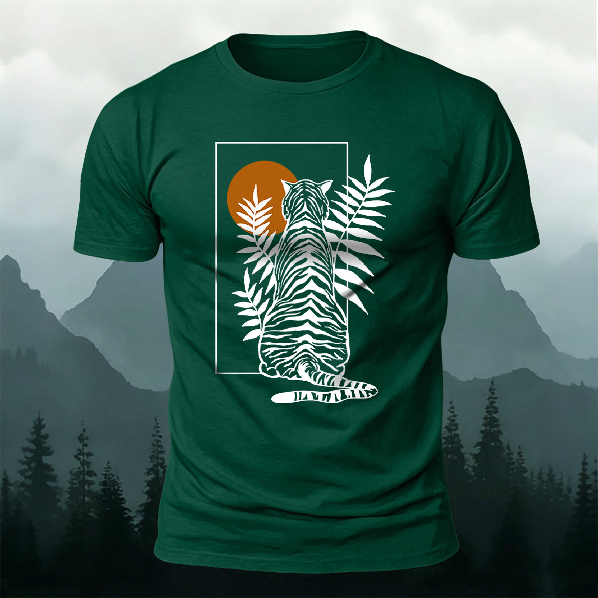 Animal Silhouette Print Casual Skin-Friendly T-Shirt