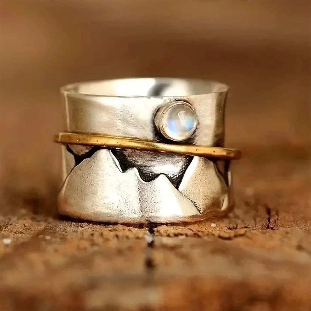 Retro Mountain Texture Artistic Fashion Ring