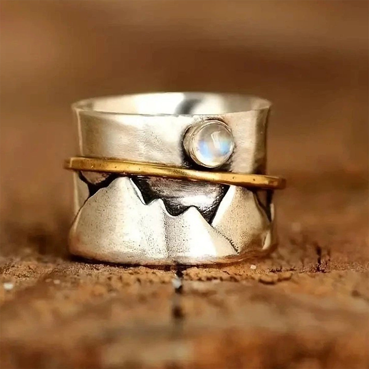 Retro Mountain Texture Artistic Fashion Ring