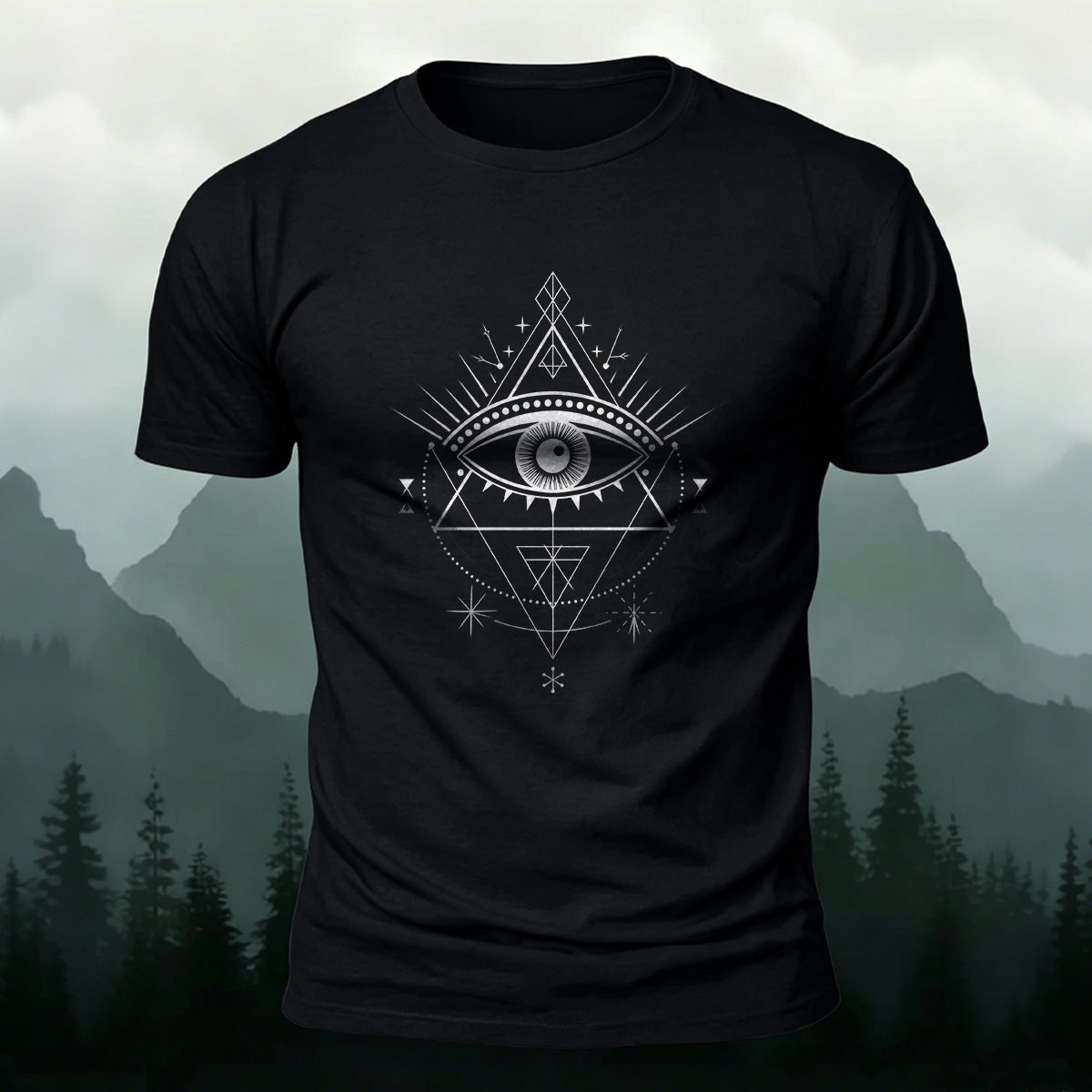 Eye Geometric Simple Casual Breathable T-shirt