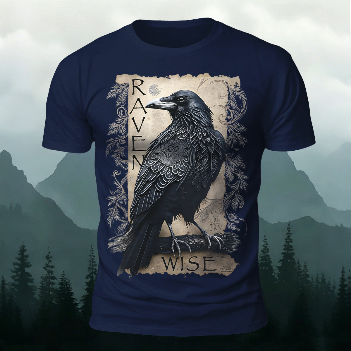 Retro Bird Print Casual Premium Cotton T-Shirt