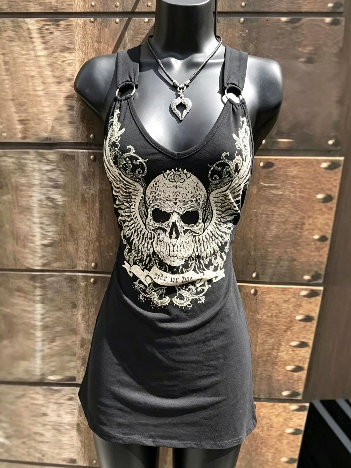 Fashion Dark Skull Print Sleeveless Vest