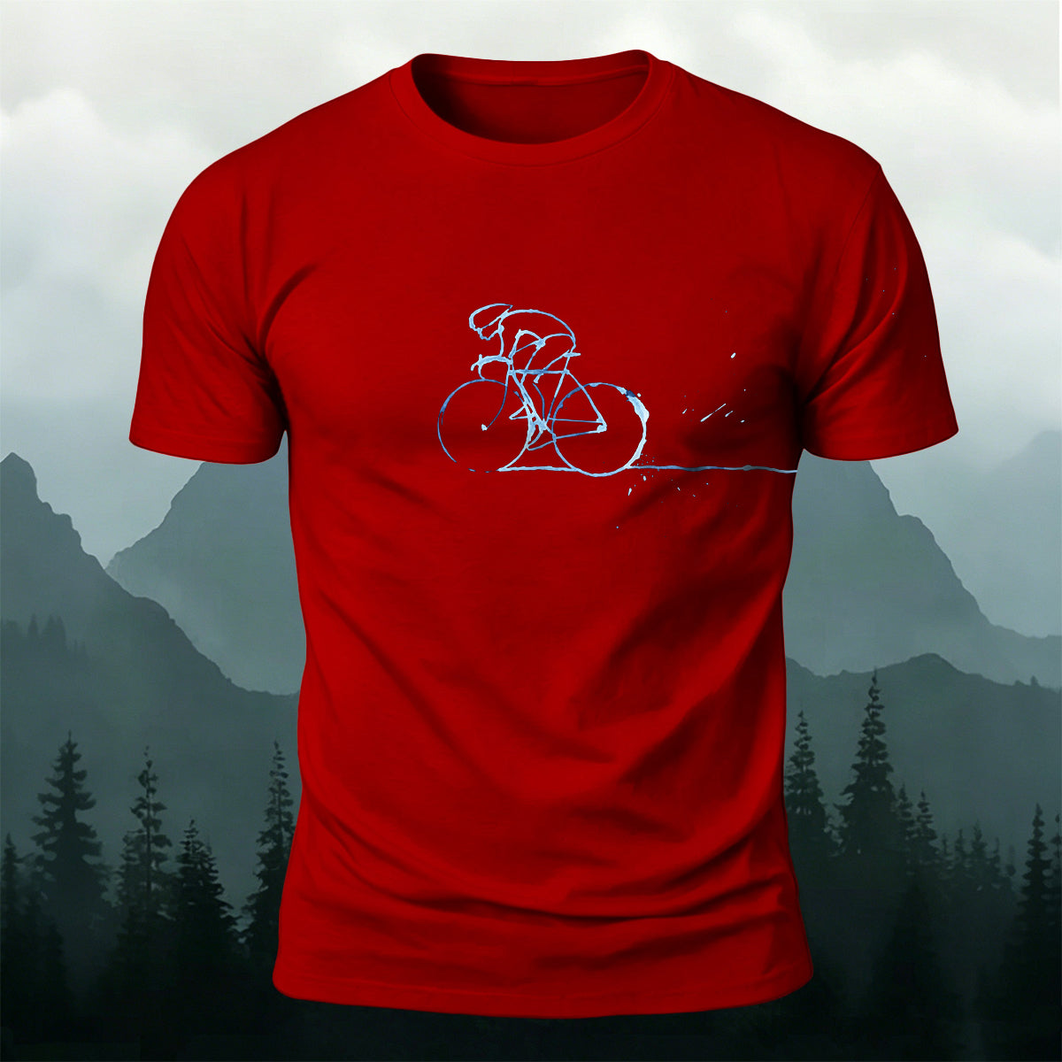 Simple Cycling Graphic Outdoor 100% Cotton T-Shirt
