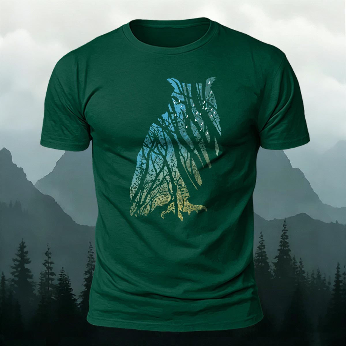 Tech Owl Art Print Casual Cotton T-Shirt DGE