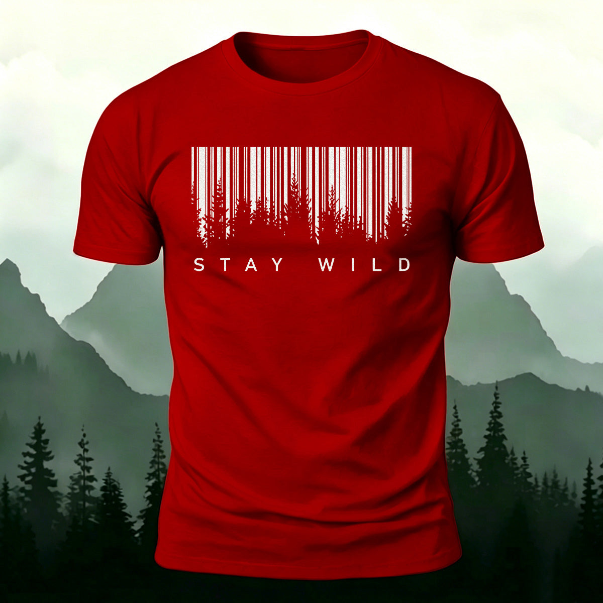 Stay Wild Printed Soft-touch Feel Casual T-Shirt