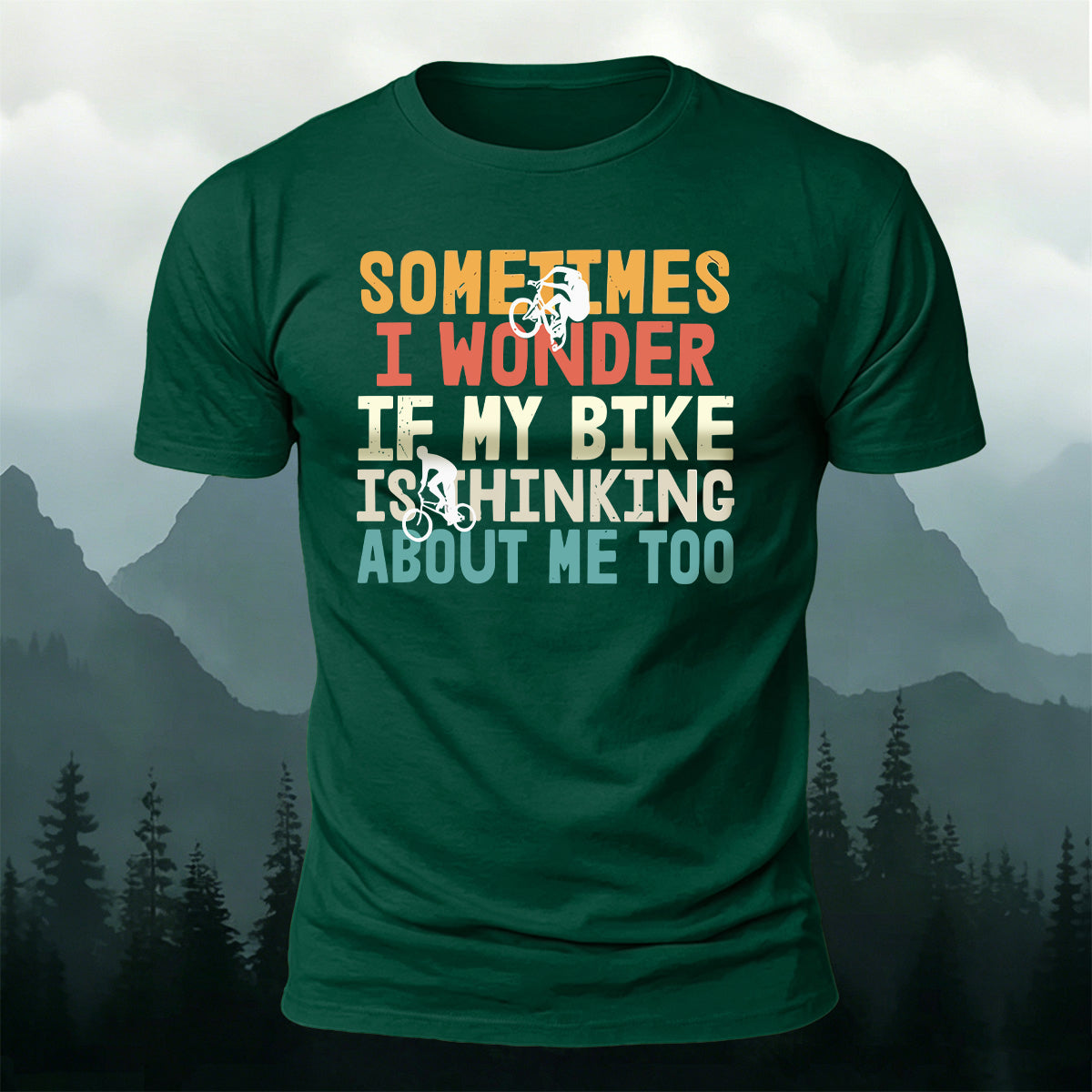 Cycling-themed Outdoor Casual Cotton T-Shirt