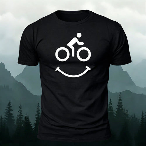 100% Cotton Cycling Fun Emoji Minimalist T-Shirt
