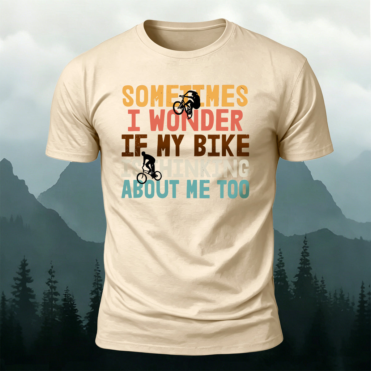 Cycling-themed Outdoor Casual Cotton T-Shirt