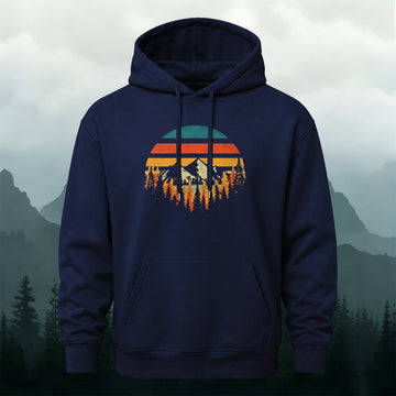 Cotton-Blend Colorful Forest Print Hoodie