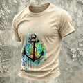 Artistic Sailboat Anchor Outdoor Versatile Cotton Tee