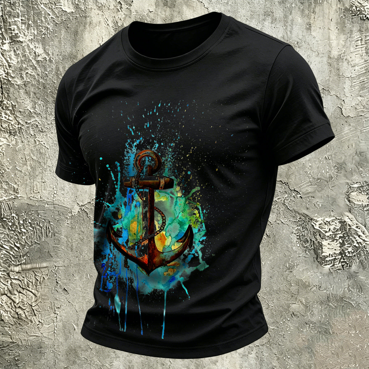 Artistic Sailboat Anchor Outdoor Versatile Cotton Tee