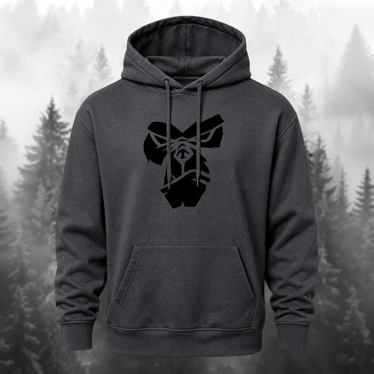 Cotton-Blend Angry Ape Print Casual Hoodie