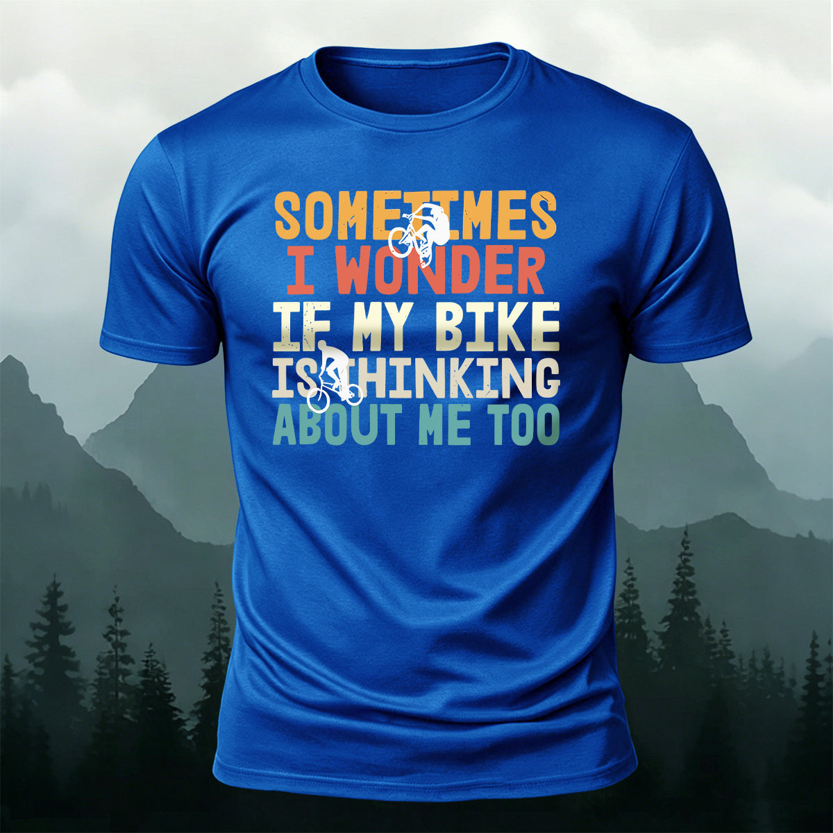 Cycling-themed Outdoor Casual Cotton T-Shirt