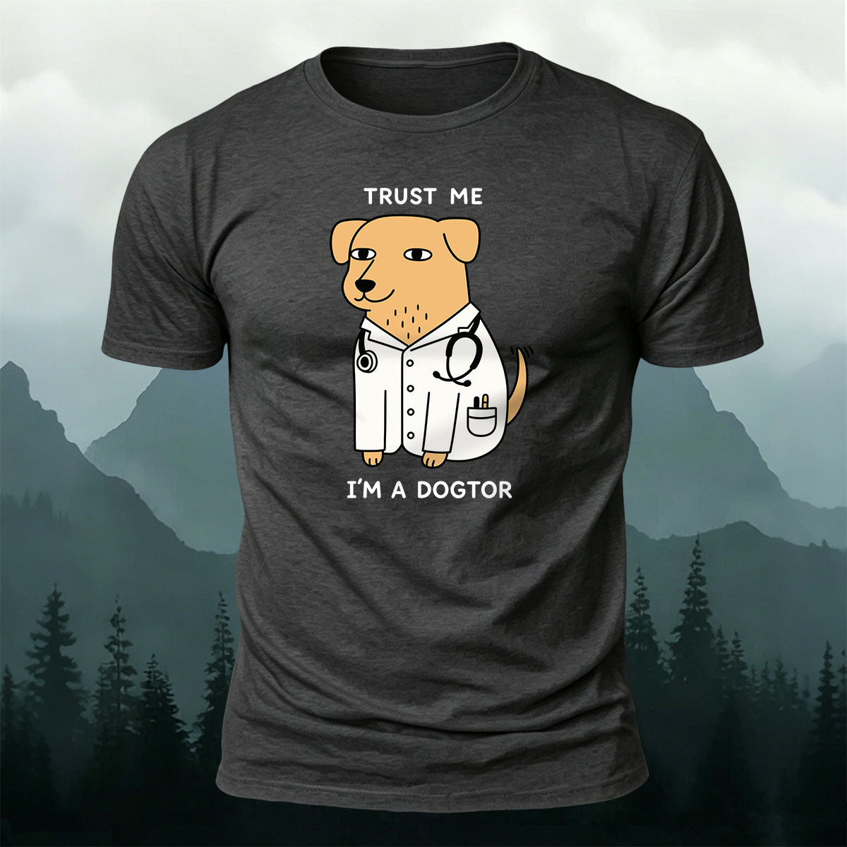 Cotton Cute and Goofy Puppy Doctor Casual T-Shirt