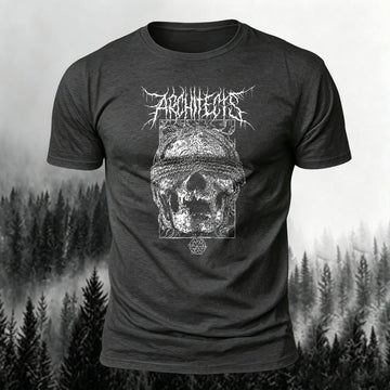 Premium Cotton Skull-Print Crew-Neck T-Shirt