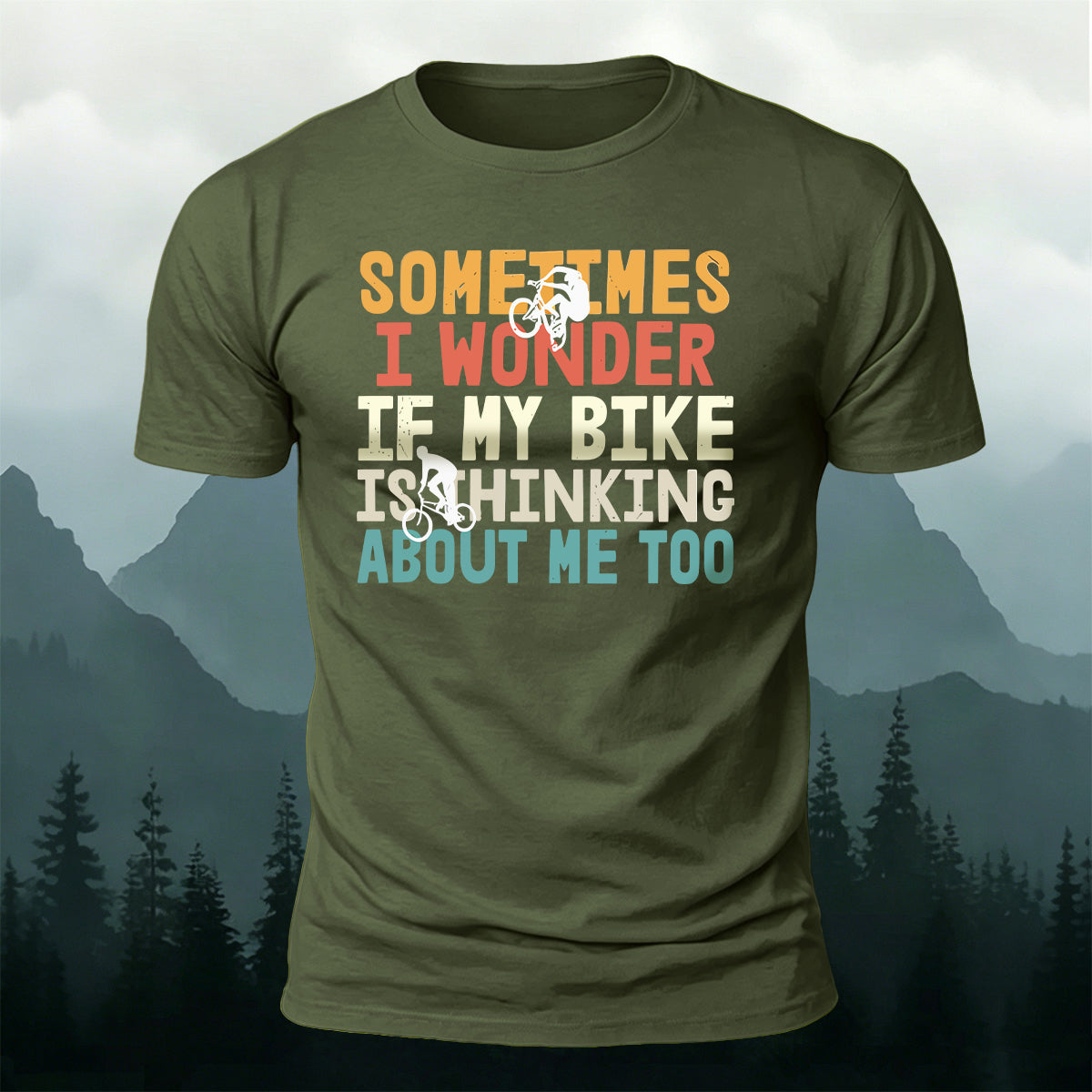 Cycling-themed Outdoor Casual Cotton T-Shirt