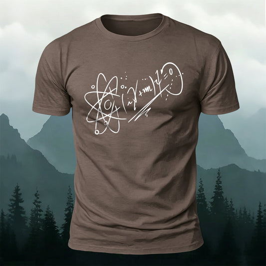 Combed Cotton Atomic Structure Print  Casual Outdoor T-Shirt