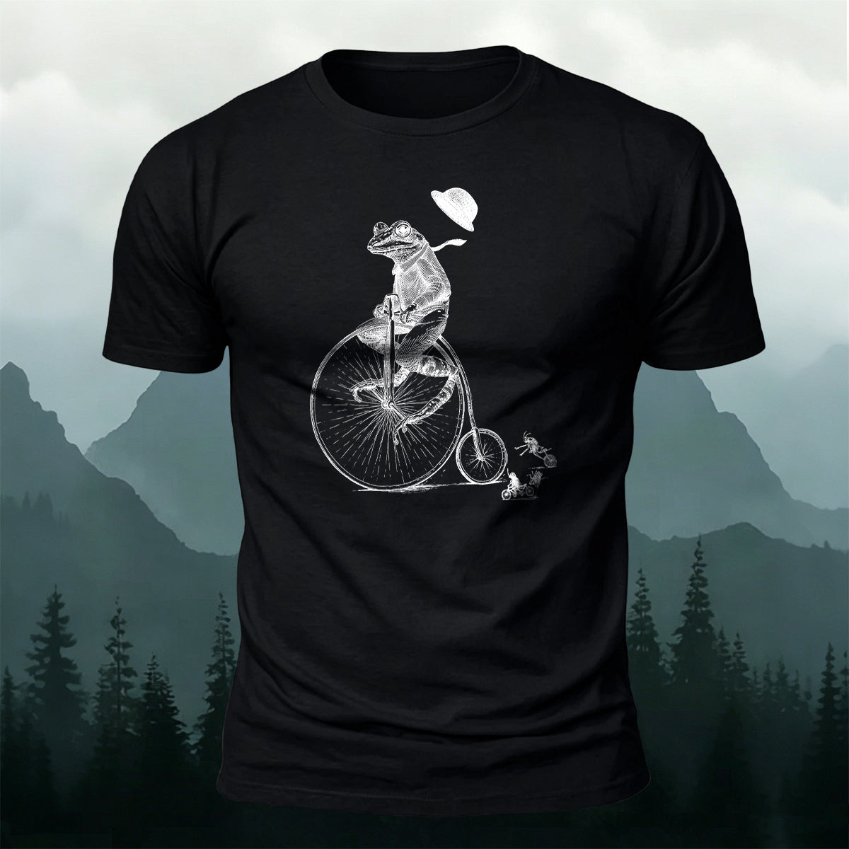 Fun Animal Cycling Race Premium Cotton T-Shirt
