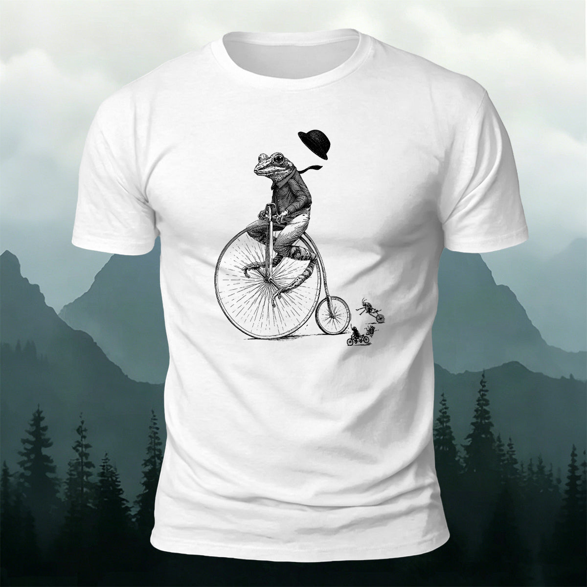 Fun Animal Cycling Race Premium Cotton T-Shirt