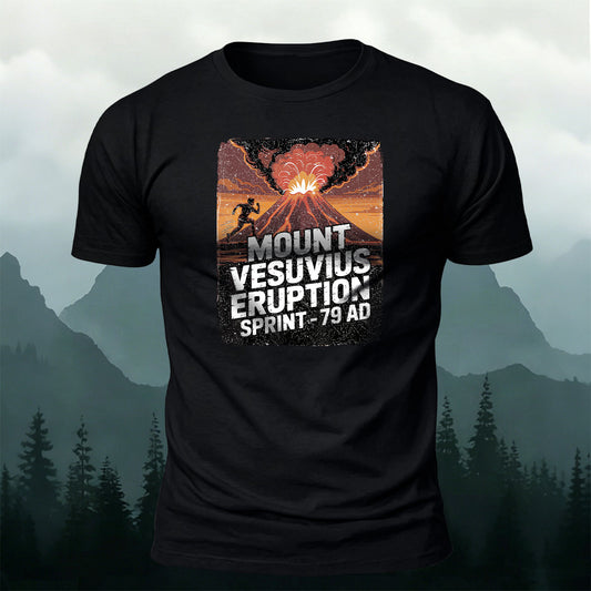 Premium Cotton Vintage Mount Vesuvius Eruption History Tee